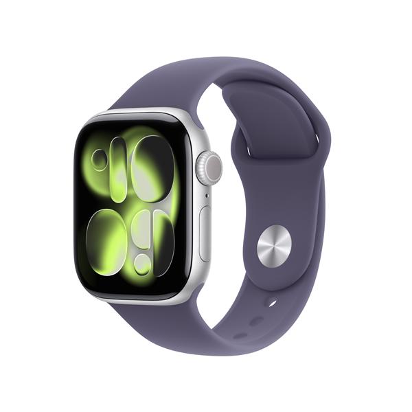 APPLE WATCH Apple Watch Series 11 GPS, Cassa 42 mm in alluminio color argento con Cinturino Sport viola nebbia - S/M