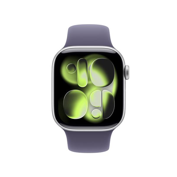 Apple Watch Series 11 GPS, Cassa 42 mm in alluminio color argento con Cinturino Sport viola nebbia - S/M 5