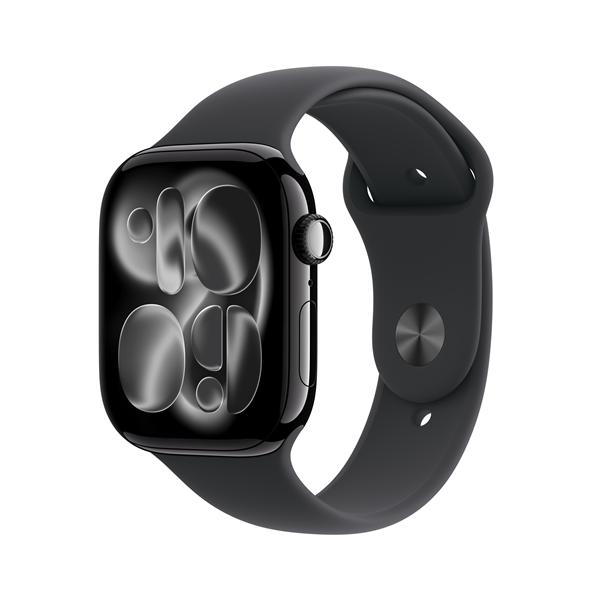 APPLE WATCH Apple Watch Series 11 GPS, Cassa 46 mm in alluminio Jet Black con Cinturino Sport nero - M/L
