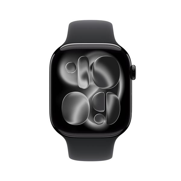 Apple Watch Series 11 GPS, Cassa 46 mm in alluminio Jet Black con Cinturino Sport nero - M/L 6