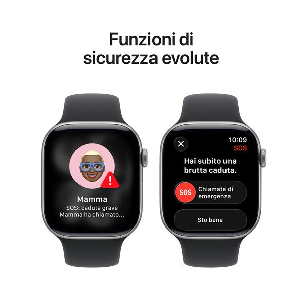 Apple Watch Series 11 GPS, Cassa 46 mm in alluminio grigio siderale con Cinturino Sport nero - M/L 2