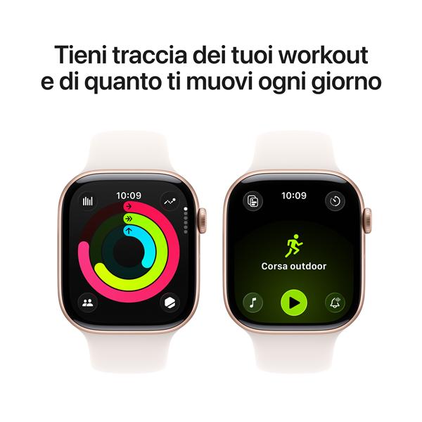 Apple Watch Series 11 GPS, Cassa 46 mm in alluminio color oro rosa con Cinturino Sport rosa fard - M/L 8