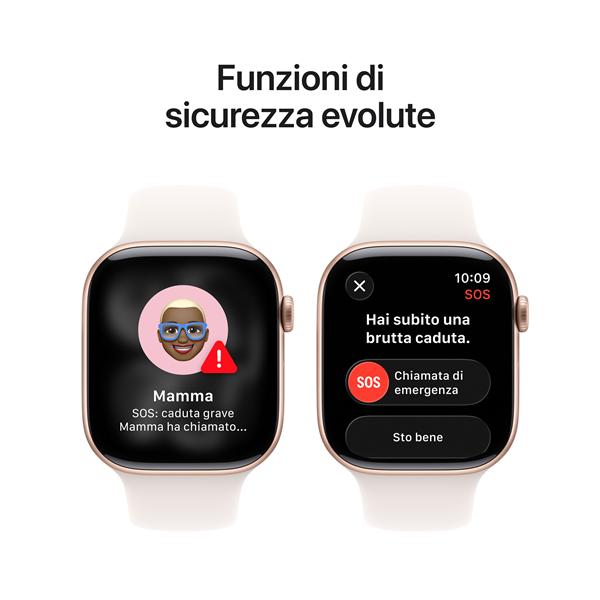 Apple Watch Series 11 GPS, Cassa 46 mm in alluminio color oro rosa con Cinturino Sport rosa fard - M/L 9
