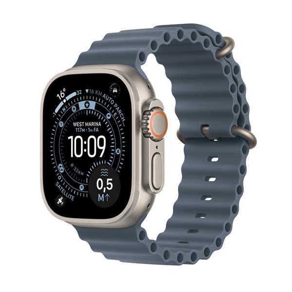 APPLE WATCH Apple Watch Ultra 3 GPS + Cellular, Cassa 49 mm in titanio naturale con Cinturino Ocean blu salmastro