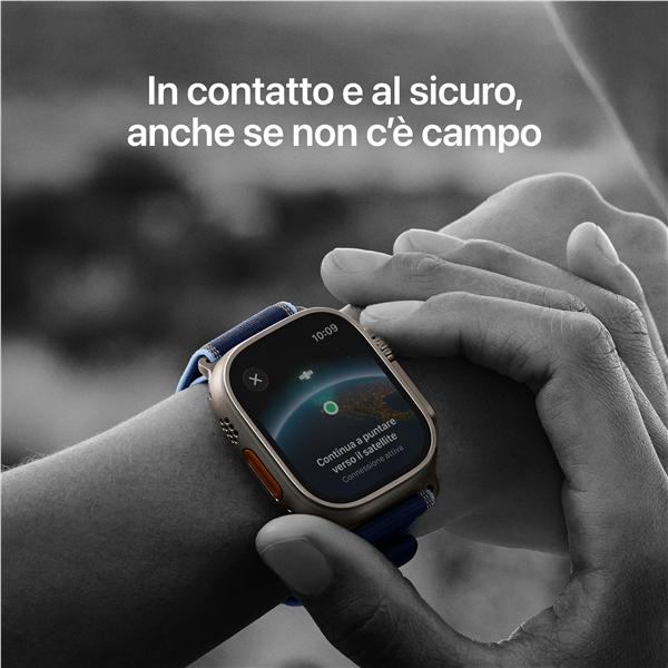 Apple Watch Ultra 3 GPS + Cellular, Cassa 49 mm in titanio naturale con Cinturino Ocean blu salmastro 6