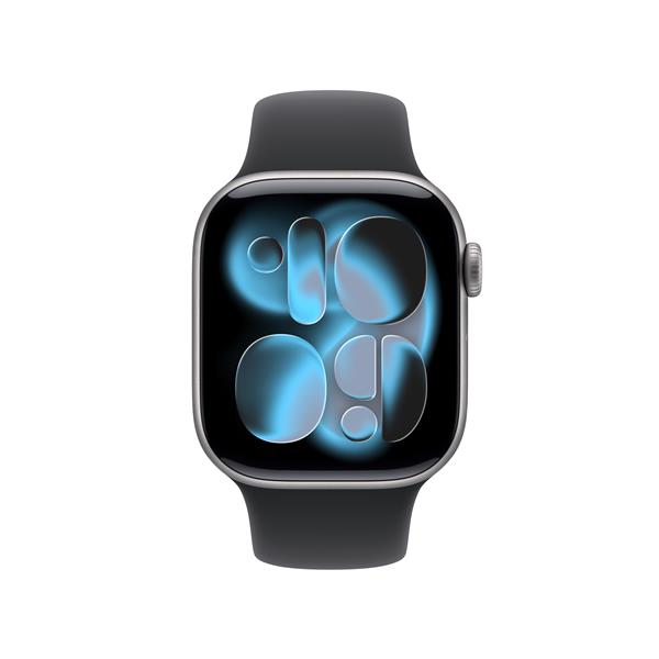 Apple Watch Series 11 GPS + Cellular, Cassa 42 mm in alluminio grigio siderale con Cinturino Sport nero - S/M 2
