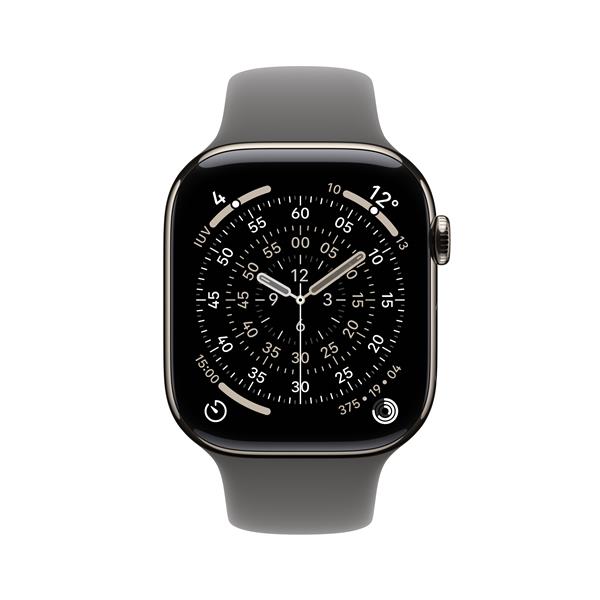Apple Watch Series 11 GPS + Cellular, Cassa 46 mm in titanio naturale con Cinturino Sport grigio pietra - M/L 2