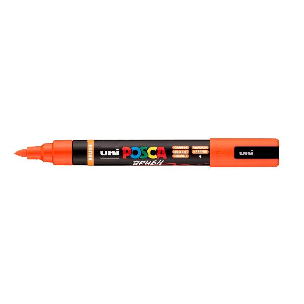 Osama MARCATORE AD ACQUA POSCA BRUSH - ARANCIONE - Confezione 6 marcatori