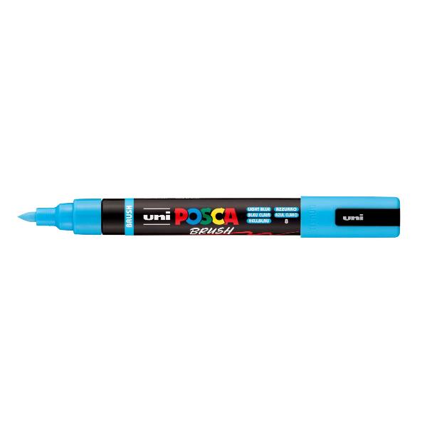 Osama MARCATORE AD ACQUA POSCA BRUSH - AZZURRO - Confezione 6 marcatori