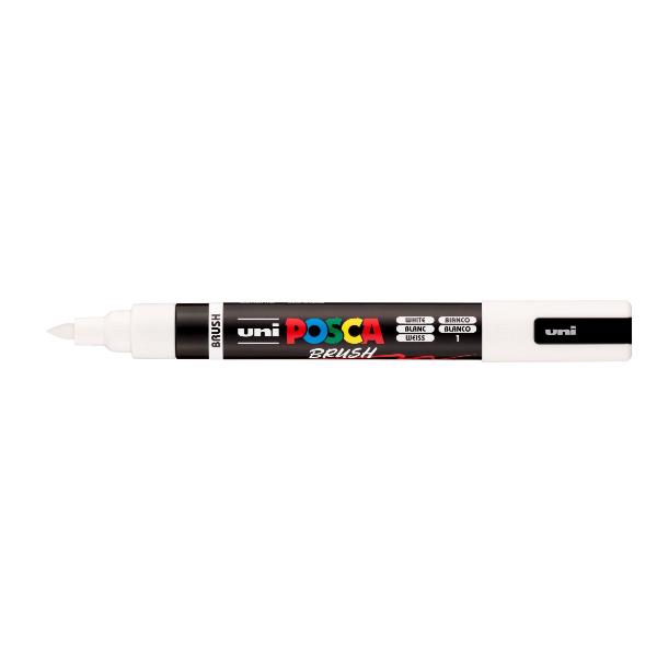 MARCATORE AD ACQUA POSCA BRUSH - BIANCO - Confezione 6 marcatori 2