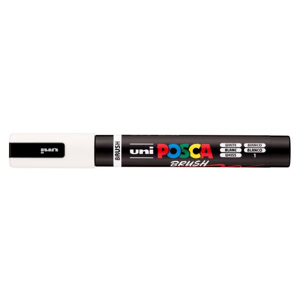 MARCATORE AD ACQUA POSCA BRUSH - BIANCO - Confezione 6 marcatori 3