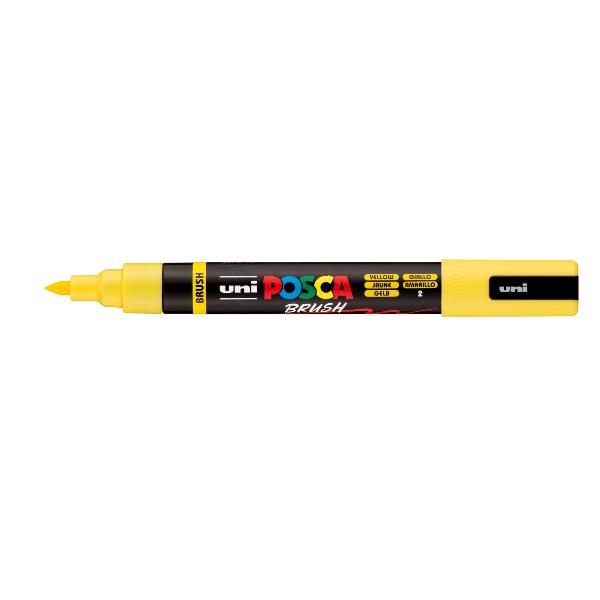 Osama MARCATORE AD ACQUA POSCA BRUSH - GIALLO - Confezione 6 marcatori