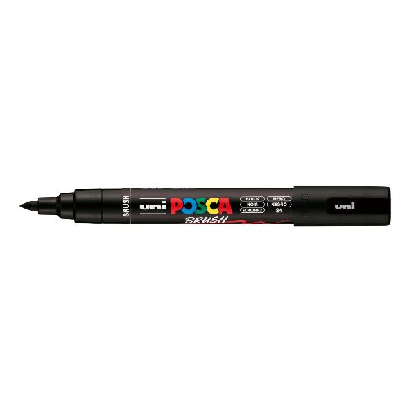 Osama MARCATORE AD ACQUA POSCA BRUSH - NERO - Confezione 6 marcatori