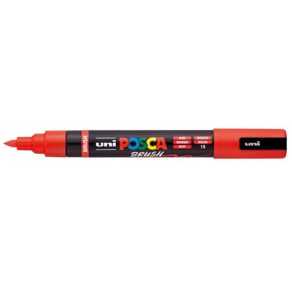 Osama MARCATORE AD ACQUA POSCA BRUSH - ROSSO - Confezione 6 marcatori