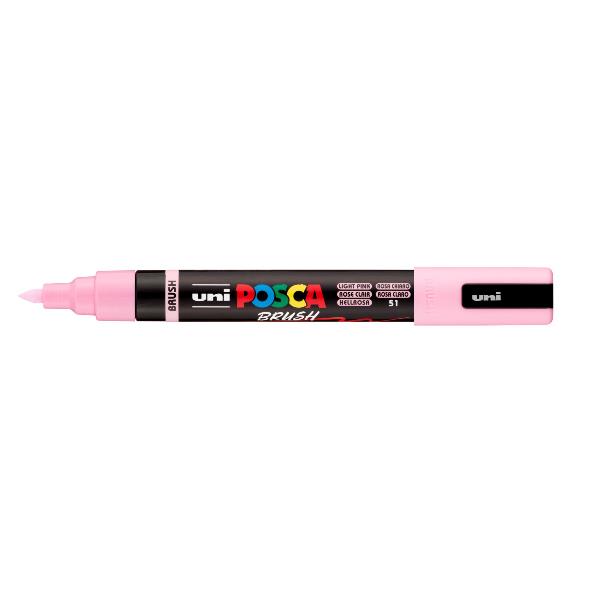 Osama MARCATORE AD ACQUA POSCA BRUSH - ROSA CHIARO - Confezione 6 marcatori