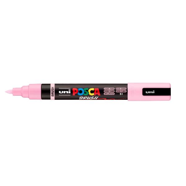 MARCATORE AD ACQUA POSCA BRUSH - ROSA CHIARO - Confezione 6 marcatori 2