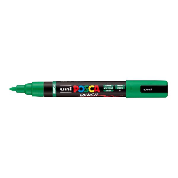 Osama MARCATORE AD ACQUA POSCA BRUSH - VERDE - Confezione 6 marcatori