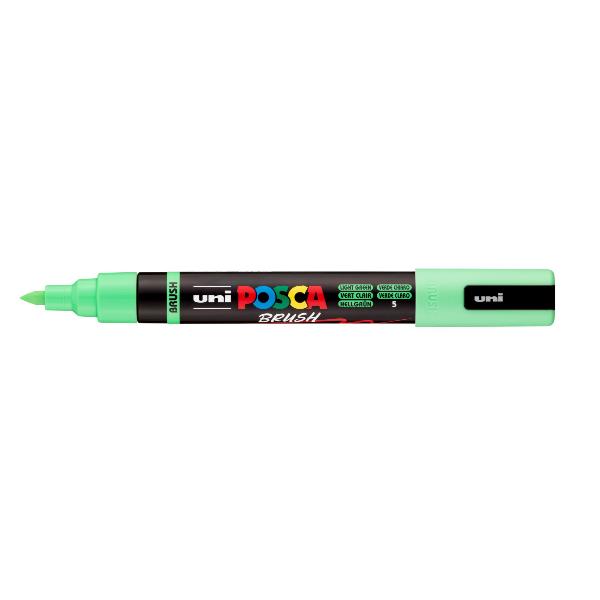 MARCATORE AD ACQUA POSCA BRUSH - VERDE CHIARO - Confezione 6 marcatori 2