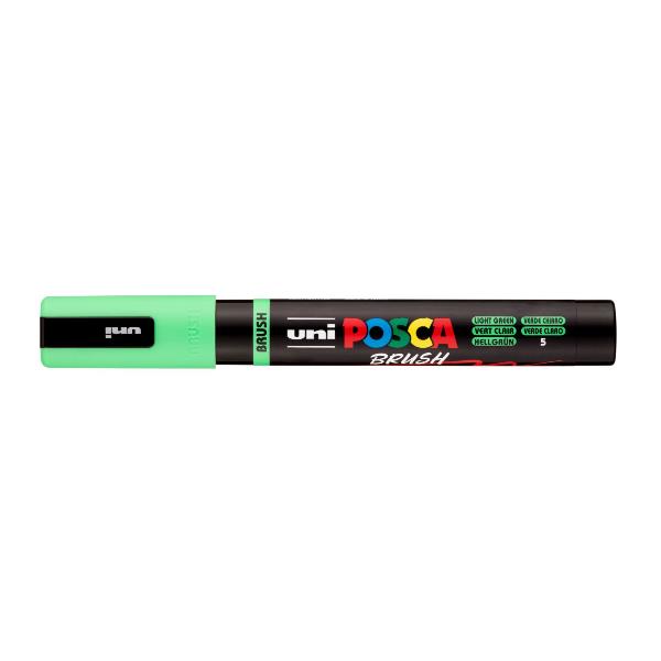 MARCATORE AD ACQUA POSCA BRUSH - VERDE CHIARO - Confezione 6 marcatori 3