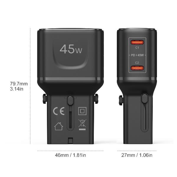 MULTIPLUGSL45W - 45W Multiplug Slim Travel Charger 6
