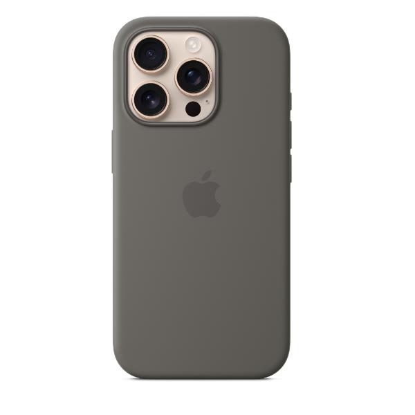 APPLE TELEFONIA Custodia MagSafe in silicone per iPhone 16 Pro - Grigio pietra