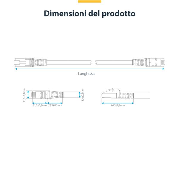 Cavo Ethernet CAT8 bianco da 2m, RJ45 Snagless, 25G/40G, 2000MHz, 100W PoE++, S/FTP, cavo lan in rame puro 26AWG, LSZH, cavo patch di rete schermato con rilievi di trazione, testat 10