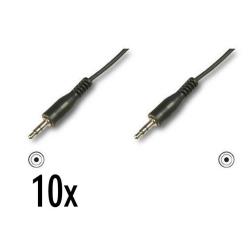 NILOX PC COMPONENTS NILOX TECH - Cavo audio connettore jack 3.5mm a connettore jack 3.5mm, lunghezza cavo 1.5 mt, confezione da 10 pezzi, connettori maschio a maschio