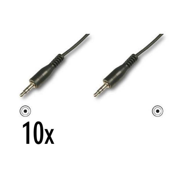 NILOX TECH - Cavo audio connettore jack 3.5mm a connettore jack 3.5mm, lunghezza cavo 1.5 mt, confezione da 10 pezzi, connettori maschio a maschio 2