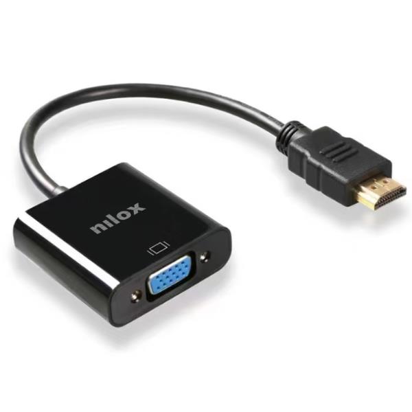NILOX PC COMPONENTS NILOX TECH - Adattatore audio e video da segnale digitale HDMI™ ad analogico VGA con risoluzione massima 1920x1200 @ 60Hz 15cm
