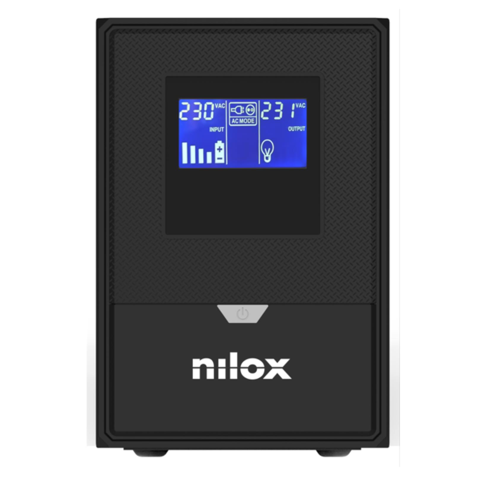 NILOX PC COMPONENTS NILOX TECH - UPS Premium Line INTERACTIVE PURE SINEWAVE 1500VA, capacità batteria 9Ah, 2 prese Schuko protette da blackout, regolazione automatica della tensione AVR