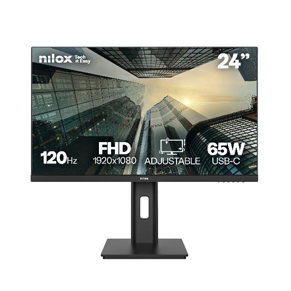 NILOX MONITOR NILOX TECH - Monitor Regolabile 24" 120Hz/IPS/Full HD/USB-C 65W/Multimedia