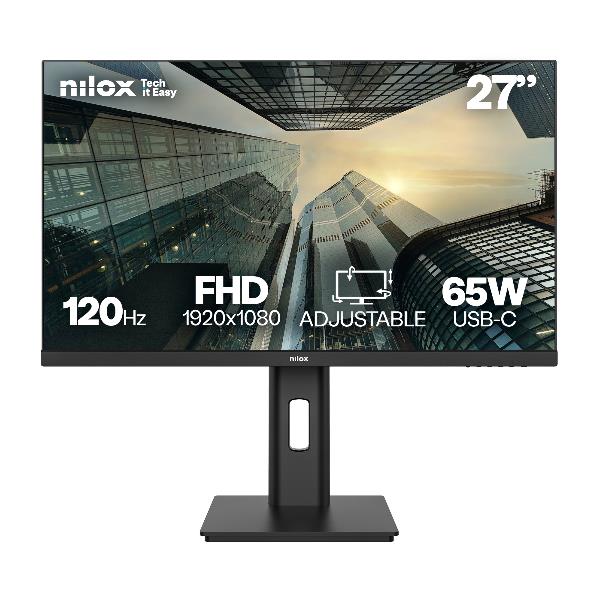 NILOX MONITOR NILOX TECH - Monitor Regolabile 27" 120Hz/IPS/Full HD/USB-C 65W/Multimedia
