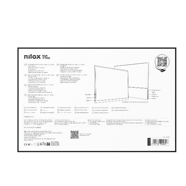 NILOX TECH - Monitor Portatile 15.6” IPS 60HZ Full HD 3