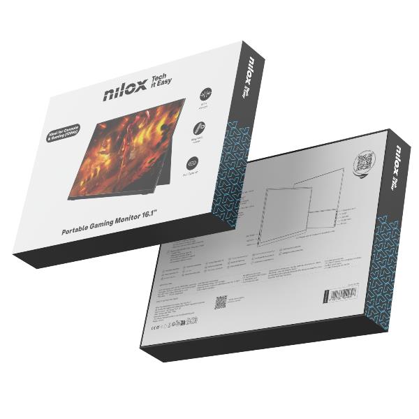 NILOX TECH - Monitor Gaming Portatile 16.1” IPS 120HZ WUXGA 3