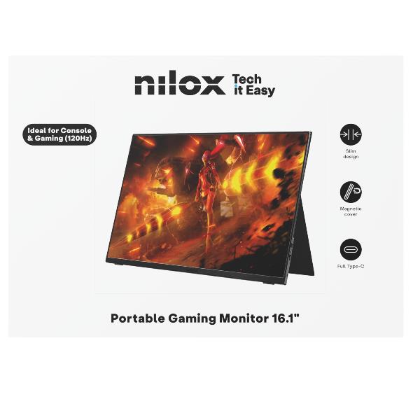 NILOX TECH - Monitor Gaming Portatile 16.1” IPS 120HZ WUXGA 4