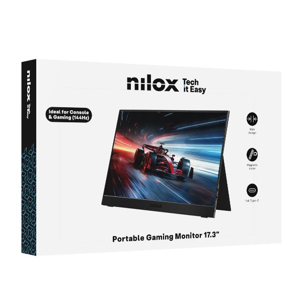 NILOX TECH - Monitor Gaming Portatile 17.3” IPS 144HZ Full HD 3