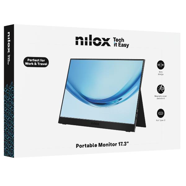 NILOX TECH - Monitor Portatile 17.3” IPS 60HZ Full HD 3
