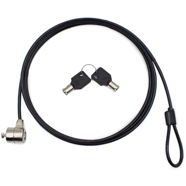 NILOX PC COMPONENTS NILOX TECH - Cavo sicurezza con chiave, lunghezza cavo 1.8 mt, 2 chiavi in dotazione, slot K di sicurezza standard Kensington da 7.3mm