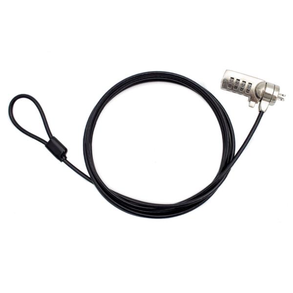 NILOX TECH - Lucchetto di sicurezza con combinazione, lunghezza cavo 1.8 mt, combinazione riconfigurabile a 4 cifre, slot di sicurezza Kensington® K-Slot standard 2