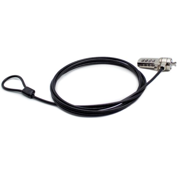 NILOX TECH - Lucchetto di sicurezza con combinazione, lunghezza cavo 1.8 mt, combinazione riconfigurabile a 4 cifre, slot di sicurezza Kensington® K-Slot standard 3