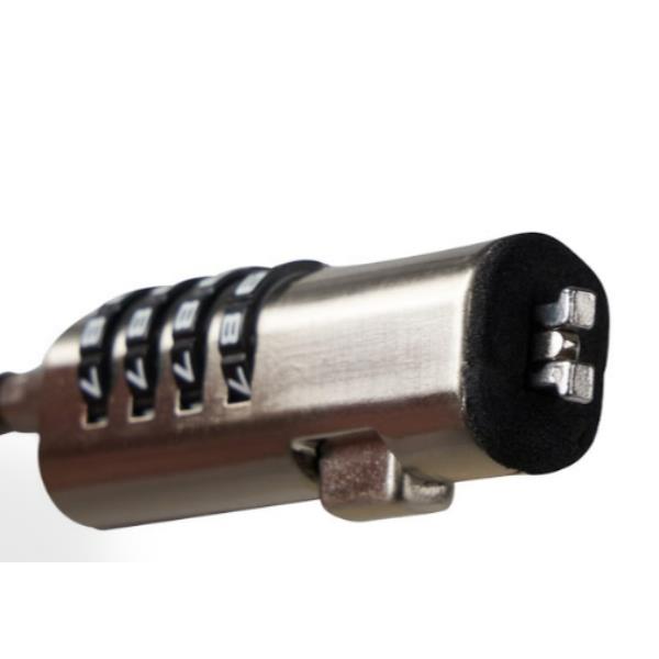 NILOX TECH - Lucchetto a combinazione, slot Kensington Nano da 6,25 mm, lunghezza cavo 1.9 mt, materiale acciaio, combinazione riconfigurabile a 4 cifre 3