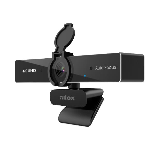 NILOX TECH - Webcam con risoluzione 4K 30 fps, auto focus, cavo USB-A con adattatore USB-C, 2 microfoni integrati, plug & play 2