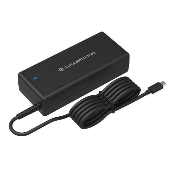 CONCEPTRONIC Caricabatterie USB PD da 90W - PPS, cavo USB-C integrato da 1.2m