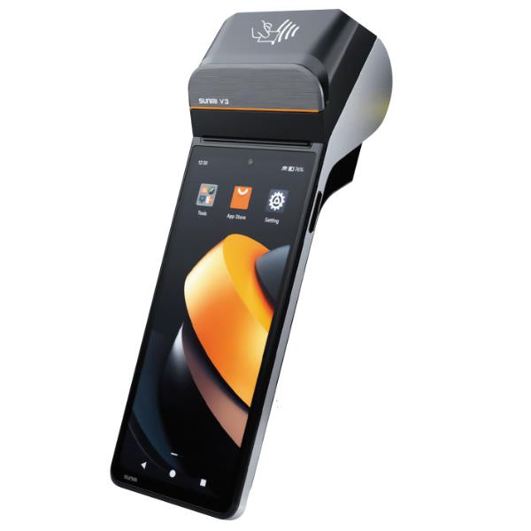 SUNMI V3H DISPLAY 6,75", 2D SCANNER, STAMPANTE DA 58MM INTEGRATA (RICEVUTE / ETICHETTE), WIFI, BTLE, LTE, FINGERPRINT, ANDROID 13 GMS