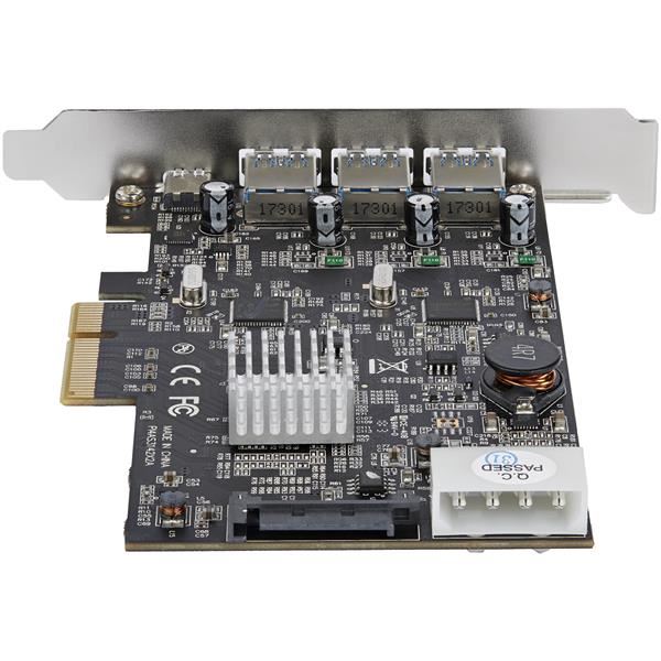 Scheda PCIe 4 Porte USB 3.1 - 3x USB-A a 1x USB-C 5