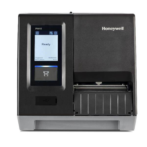 PM45A, Full Touch Display, Ethernet, Fixed Hanger, Rewinder + label taken sense, TT, 203 DPI, No Power Cord 2