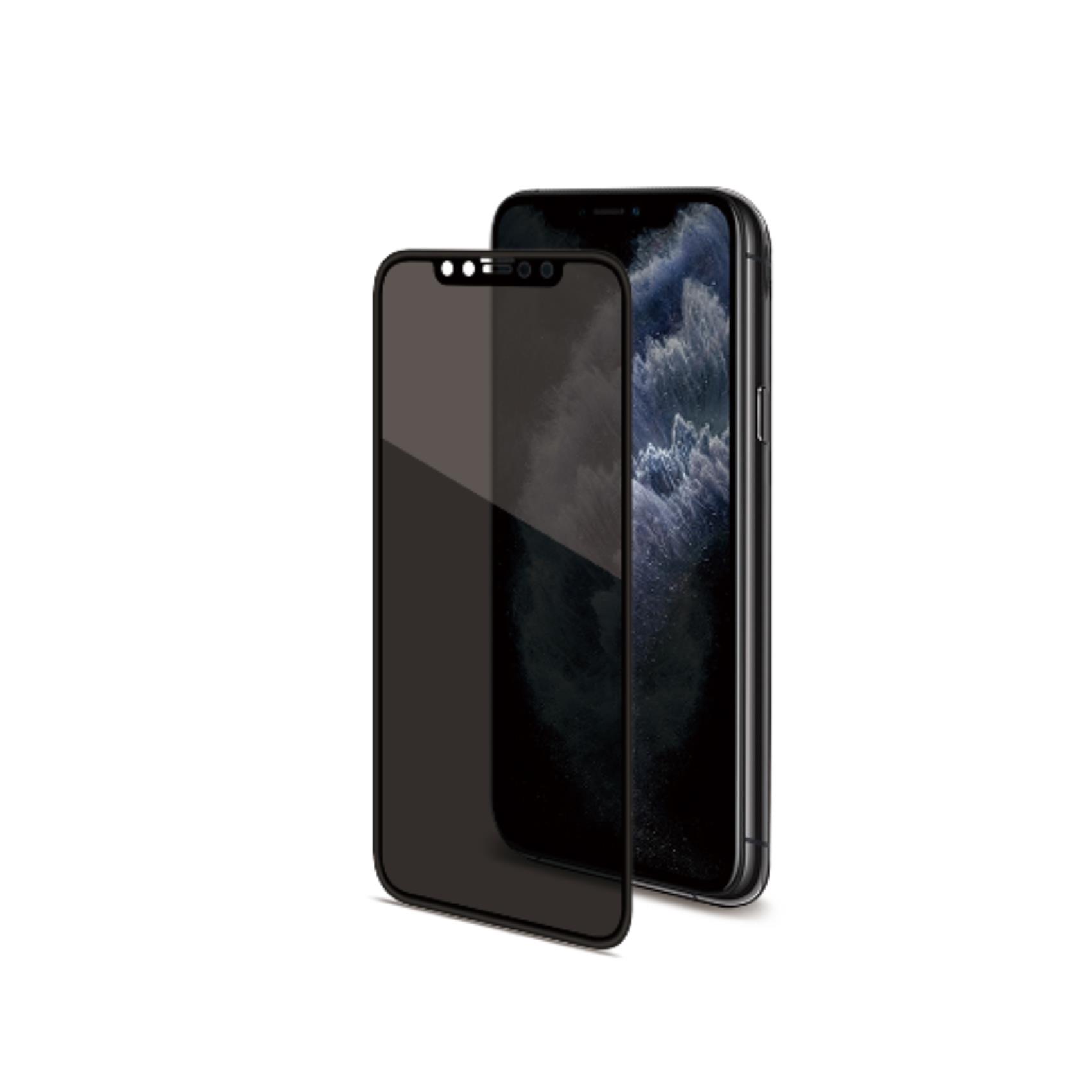 CELLY PRIVACY 3D GLASS - Vetro 9H con bordo colorato nero per schermo curvo con effetto Privacy compatibile con Apple iPhone 11 Pro