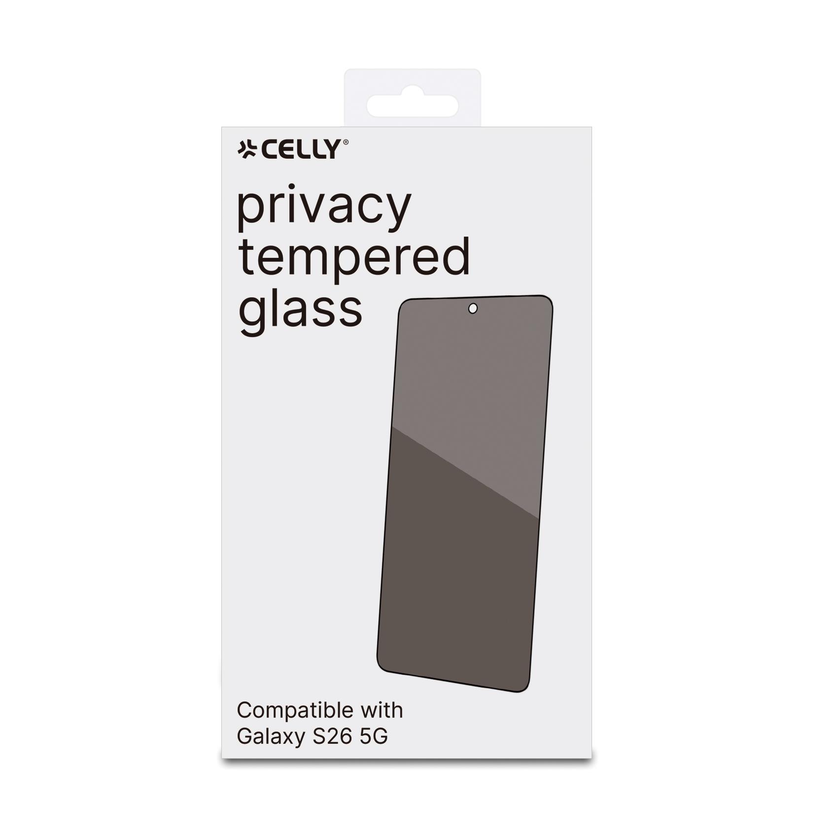PRIVACY FULL GLASS - Vetro 9H con effetto Privacy e bordo colorato nero compatibile con Samsung Galaxy S26 5G/ Galaxy S26 5G Enterprise Edition 5