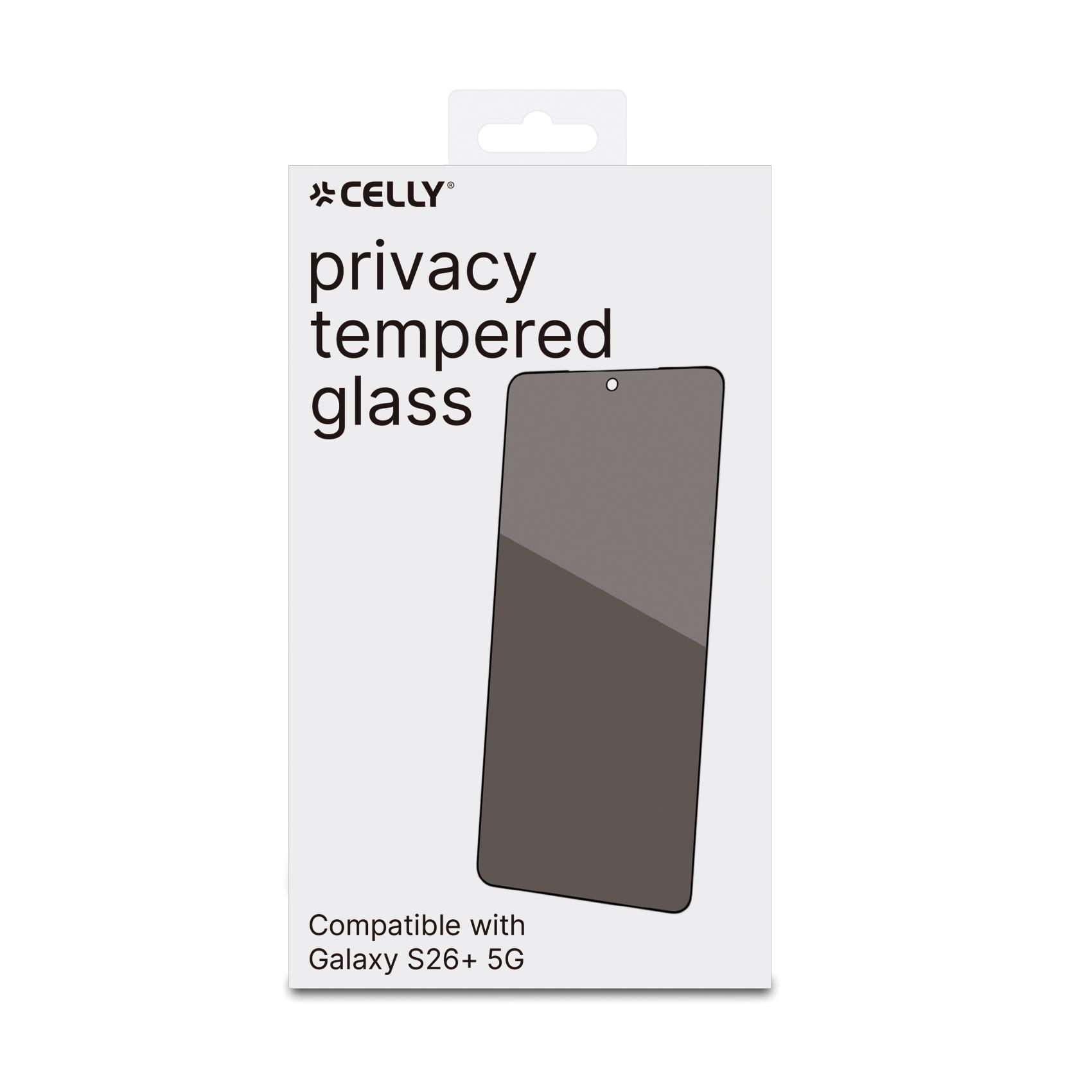 PRIVACY FULL GLASS - Vetro 9H con effetto Privacy e bordo colorato nero compatibile con Samsung Galaxy S26+ 5G 5
