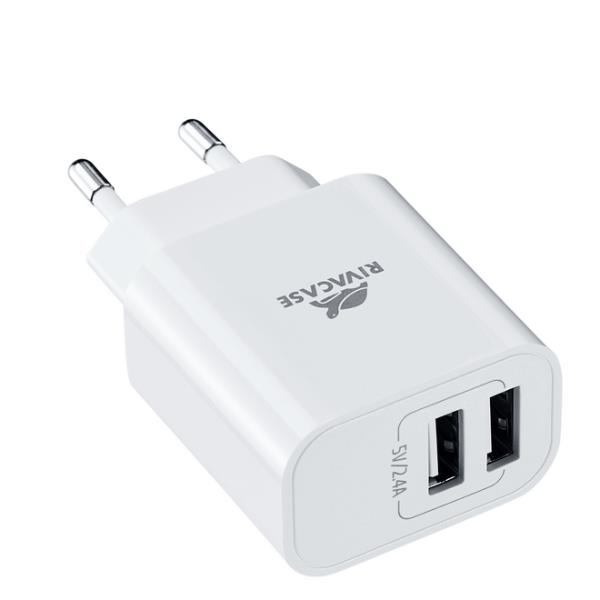 CARICATORE DA MURO 12W 2 USB A + CAVO RICARICA USB C 3